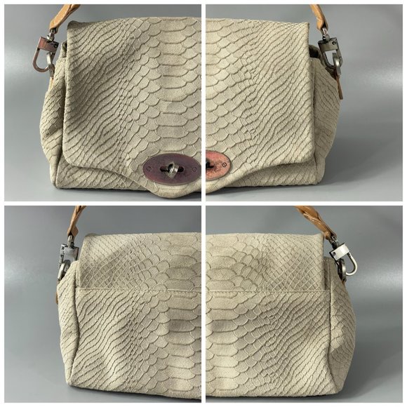 Aphròs Capri Python Print Suede Small Hobo Bag - Picture 6 of 12